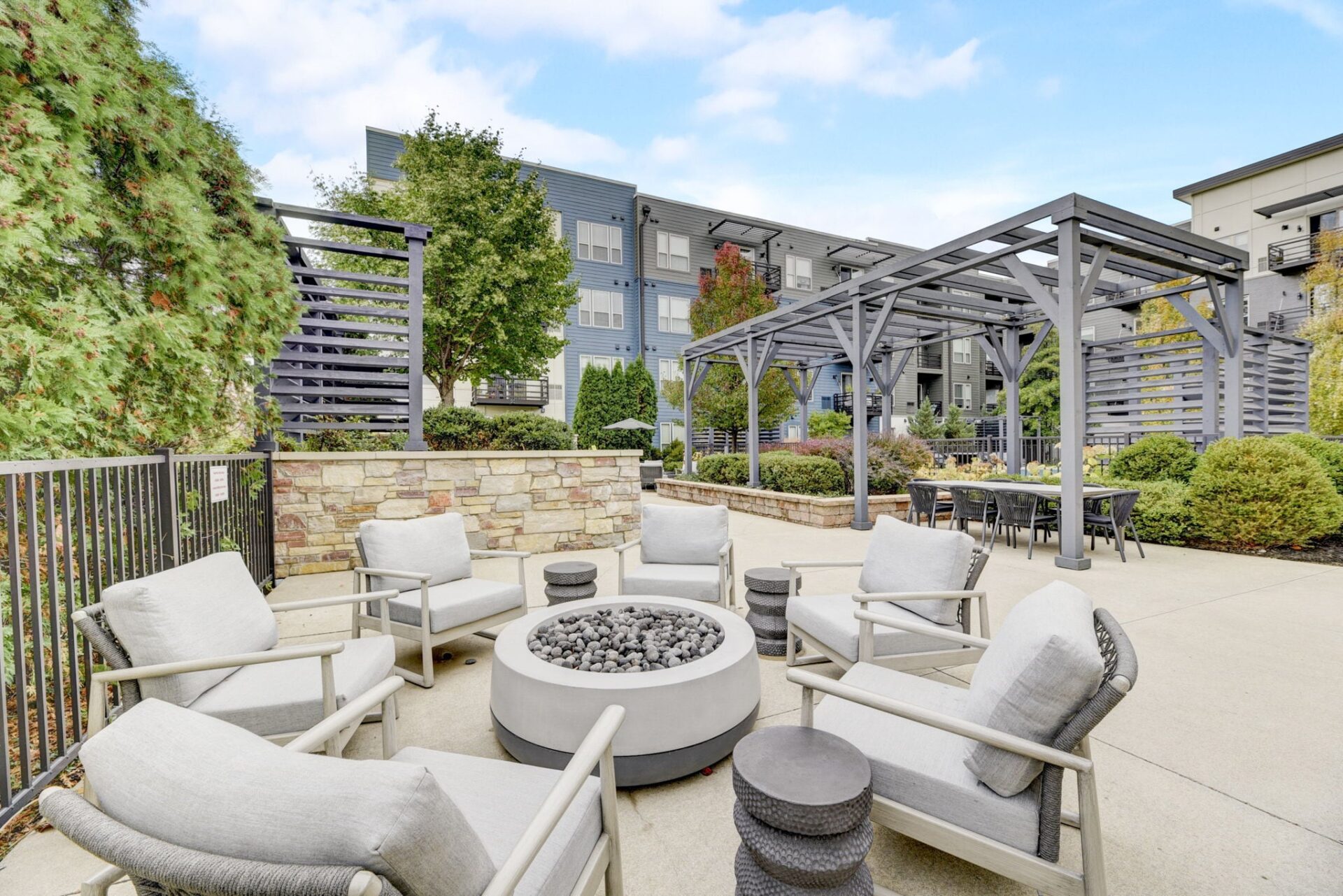 luxury northbrook apartment fire pit